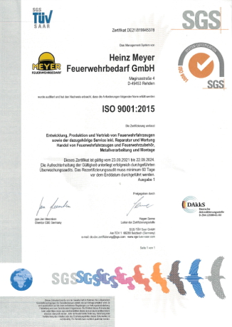 ISO 9001:2015 zertifikat